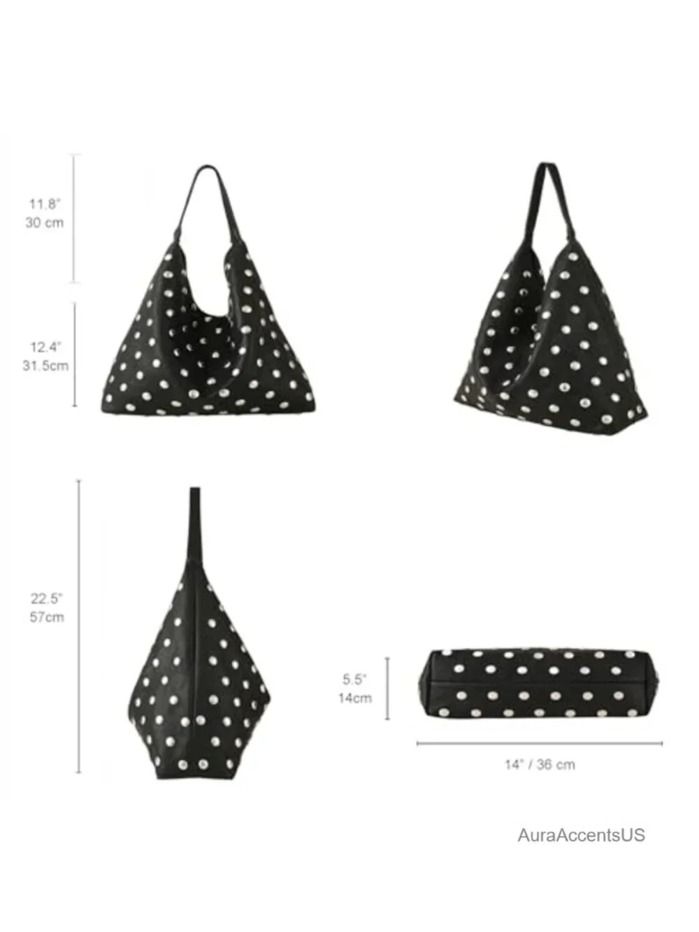 N/A studded hobo